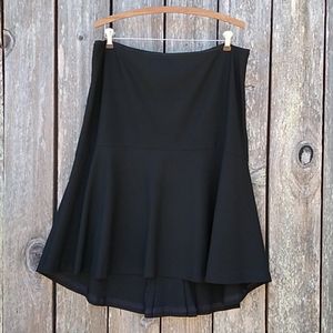 Black Flounce Skirt with Hi-Low Hem